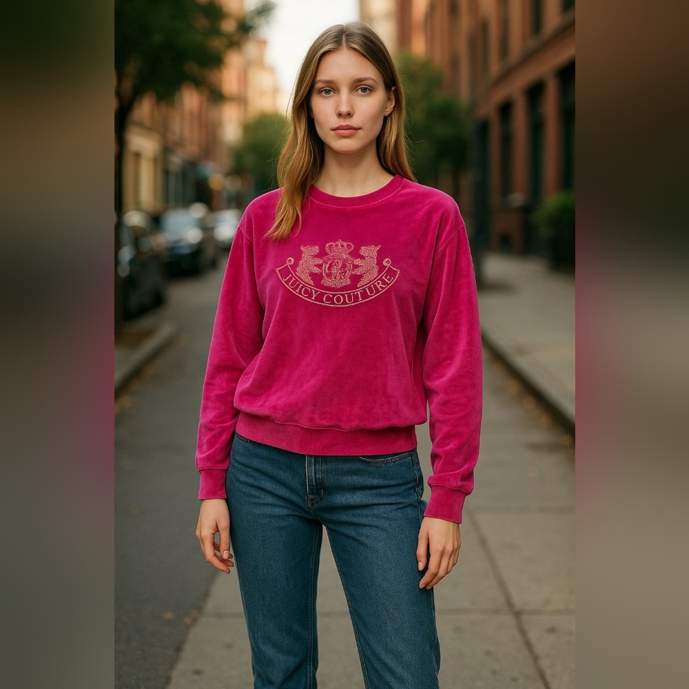 Vintage Juicy Couture Pink Velour Sweatshirt